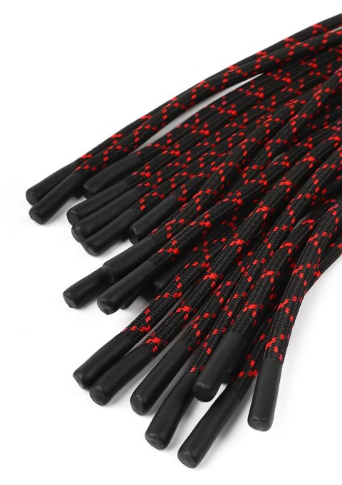 Skórzany flogger z supłami Hidden Desire 55 cm czarno czerwony Hidden Desire