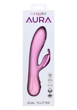 Wibrator króliczek Aura Dual Flutter Calexotics różowy USB 11,5 cm CalExotics