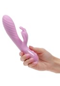 Wibrator króliczek Aura Dual Flutter Calexotics różowy USB 11,5 cm CalExotics