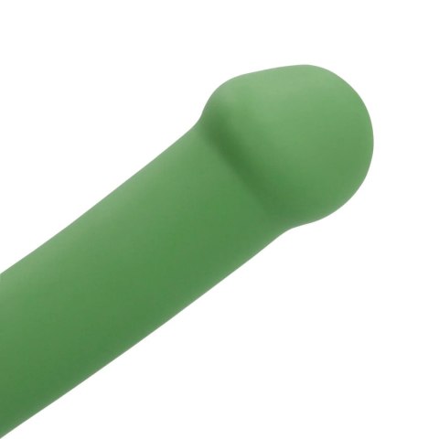 Małe wibrujące dildo silikonowe Loveline leśnozielone 16,5 cm Loveline