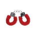 Kajdanki futrzane Ouch Pleasure czerwone 29cm Ouch!
