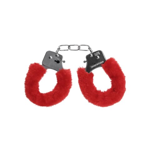 Kajdanki futrzane Ouch Pleasure czerwone 29cm Ouch!