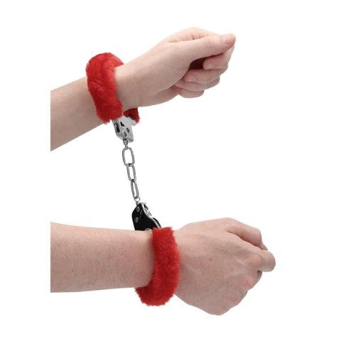 Kajdanki futrzane Ouch Pleasure czerwone 29cm Ouch!