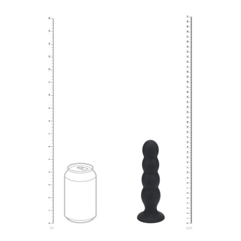 Korek analny silikonowy poczwórny z grzechotką Levelz XL czarny 16,5cm Levelz