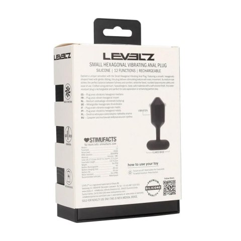 Korek analny wibrujący Levelz heksagonalny silikonowy czarny S Levelz