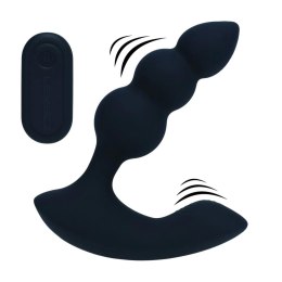 Korek analny wibrujący koralikowy Levelz zdalny czarny 14 cm USB Levelz