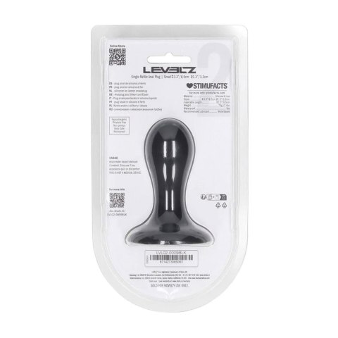 Korek analny z grzechotką Levelz silikonowy S czarny 8,5 cm Levelz