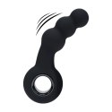 Masażer prostaty wibrujący koralikowy z pętlą silikonowy Levelz czarny 15cm Levelz