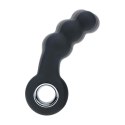 Masażer prostaty wibrujący koralikowy z pętlą silikonowy Levelz czarny 15cm Levelz