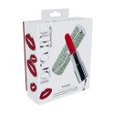 Mini wibrator pomadka Loveline zielony z 4 końcówkami USB Loveline