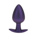 Smooth Silicone Anal Plug - Large - 3.5" / 8,9 cm - Metallic Purple Ouch!