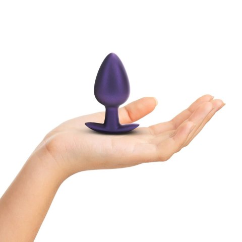 Smooth Silicone Anal Plug - Large - 3.5" / 8,9 cm - Metallic Purple Ouch!