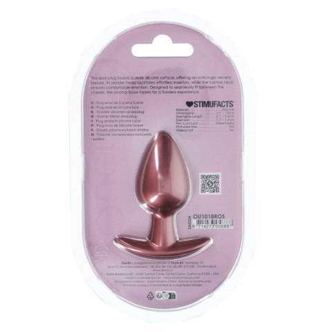 Smooth Silicone Anal Plug - Medium - 3.1 / 7,9 cm - Rose Gold Ouch!
