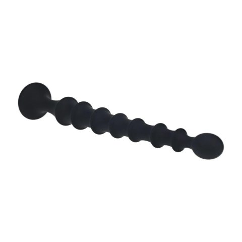 Sonda analna żebrowana Levelz silikonowa czarna 26,7 cm Levelz