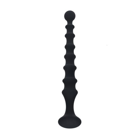 Sonda analna żebrowana Levelz silikonowa czarna 26,7 cm Levelz