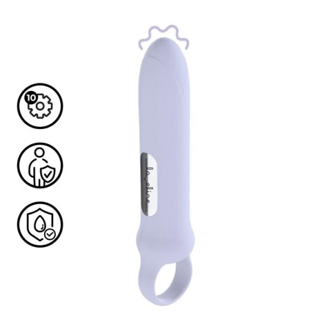 Wibrator z silikonową pętlą Loveline lawendowy 12,6 cm Loveline