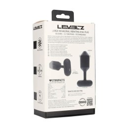 Wibrujący korek analny heksagonalny silikonowy Levelz L czarny 14 cm Levelz