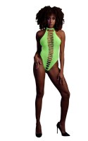 Body z wysokim krojem Ouch neonowa zieleń XS XL Ouch!