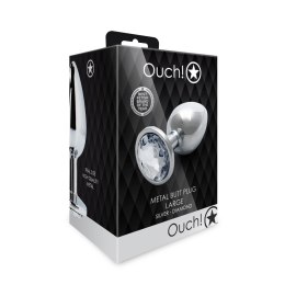 Duży aluminiowy korek analny z klejnotem Ouch! 8 cm Ouch!