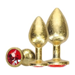 Zestaw aluminiowych korków analnych Ouch złoty z kryształami Ouch!