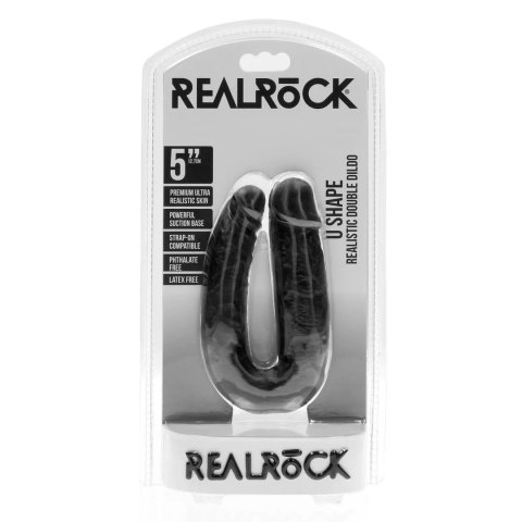 Dildo podwójne w kształcie U RealRock 12,7 cm czarny RealRock