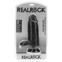Dildo realistyczne RealRock grube z moszną 23 cm czarne RealRock