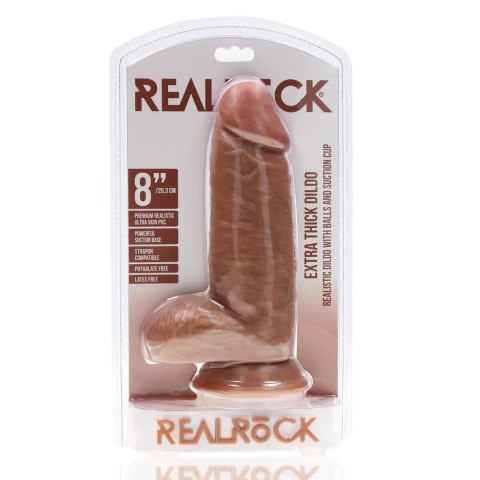 Dildo realistyczne RealRock grube z moszną cieliste 20 cm RealRock