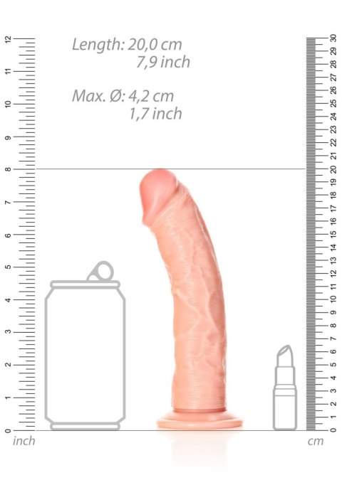 Dildo realistyczne zakrzywione RealRock z przyssawką 18 cm RealRock