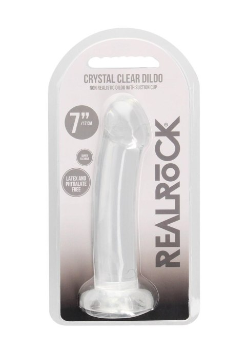 Przezroczyste dildo nieralistyczne z przyssawką RealRock 17 cm RealRock
