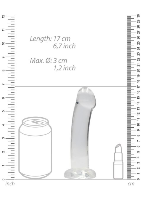 Przezroczyste dildo nieralistyczne z przyssawką RealRock 17 cm RealRock
