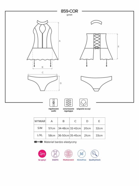 Gorset i figi wet look Obsessive S/M Obsessive