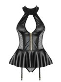 Gorset wet look Obsessive z figami L/XL Obsessive