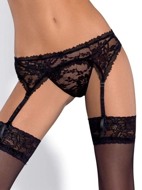 Pas do pończoch Obsessive Catia koronkowy z stringami L/XL Obsessive