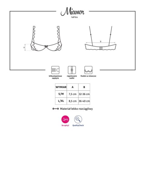 Półbiustonosz Miamor push-up Obsessive L/XL Obsessive