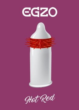Prezerwatywy z wypustkami Egzo Hot Red czerwone Egzo