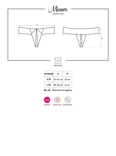 Stringi otwarte koronkowe Miamor Obsessive L/XL Obsessive