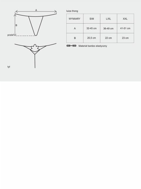 Stringi otwarte koronkowe Obsessive Luiza czarne L/XL Obsessive