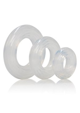 Zestaw premium silikonowych pierścieni erekcyjnych Calexotics transparentny CalExotics