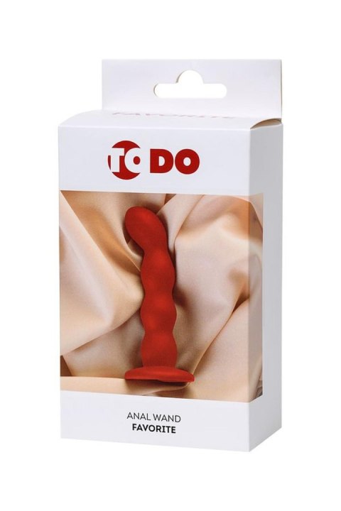 Dildo analne małe faliste czerwone Favorite ToDo z przyssawką ToDo by TOYFA