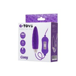 Jajko wibrujące Cony A Toys silikonowe fioletowe z pilotem 7,6 cm A-Toys