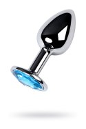 Korek analny metalowy TOYFA Metal srebrny z topazem 7 cm Metal by TOYFA