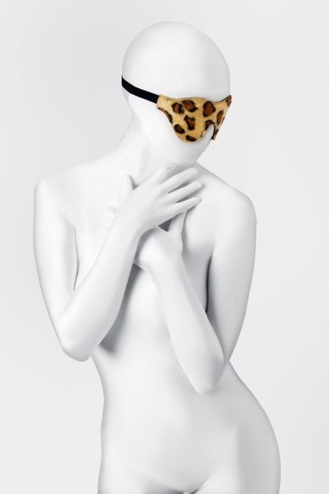 Maska Anonymo skóra PU z printem czarna 26 cm Anonymo by TOYFA