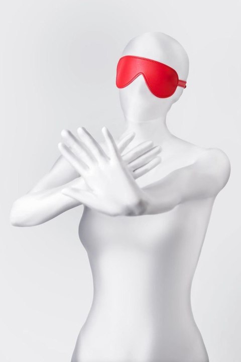 Maska BDSM Anonymo ze skóry PU czerwona 65 cm Anonymo by TOYFA