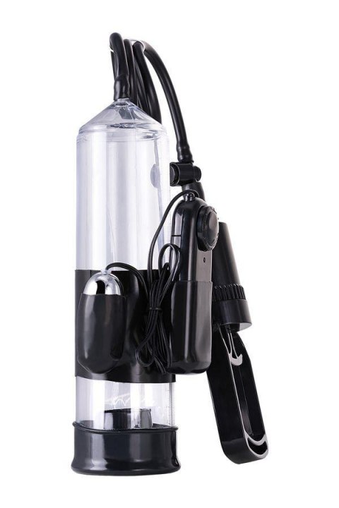 Pompka do penisa z wibracją A-Toys transparentna czarna 22,8 cm A-Toys