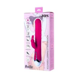 Wibrator króliczek z ruchomymi kulkami JOS BALLE silikonowy różowy 23 cm JOS