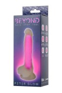 Dildo żelowe świecące Peter Glow Beyond różowe 16,5 cm Beyond by Toyfa