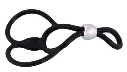 Pierścień erekcyjny You2Toys silikonowy z pierścieniami jąder 13 cm czarny You2Toys