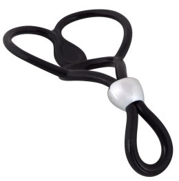Pierścień erekcyjny You2Toys silikonowy z pierścieniami jąder 13 cm czarny You2Toys