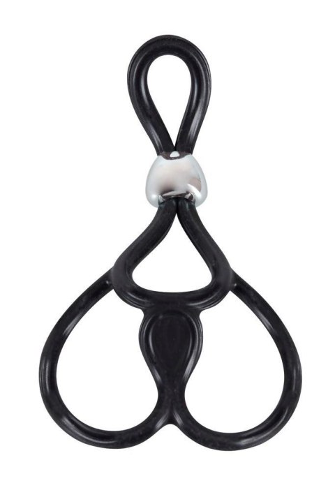 Pierścień erekcyjny You2Toys silikonowy z pierścieniami jąder 13 cm czarny You2Toys