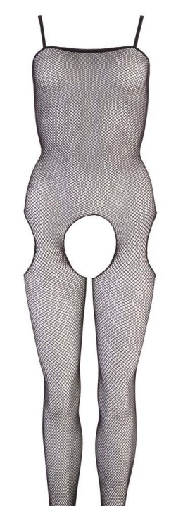 Bodystocking siateczkowy NO:XQSE czarny S/M ze stopą NO:XQSE